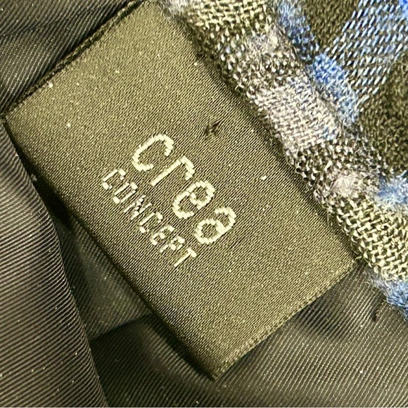 Crea Concept Blue Knit Top & Wool Blend Plaid Skirt Set (EU 42/44) - Picture 6 of 8